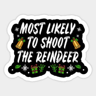 Reindeer Santa Claus Christmas Holiday Sticker